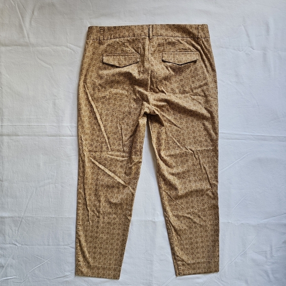 J. Crew City Fit Stretch Abstract Pattern Office Chino Slim Fit Trousers Size 6 - Picture 4 of 6